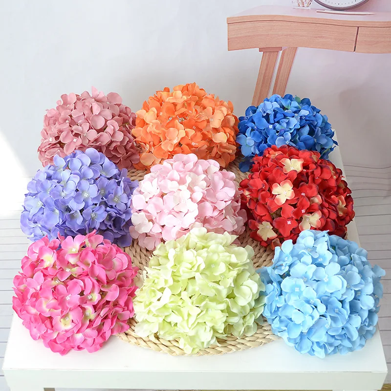 Simulated Hydrangea Flower Head Wedding Hall Road Guide Flower Arrangement Decoration Home Layout Dense Enlarged Silk Flower