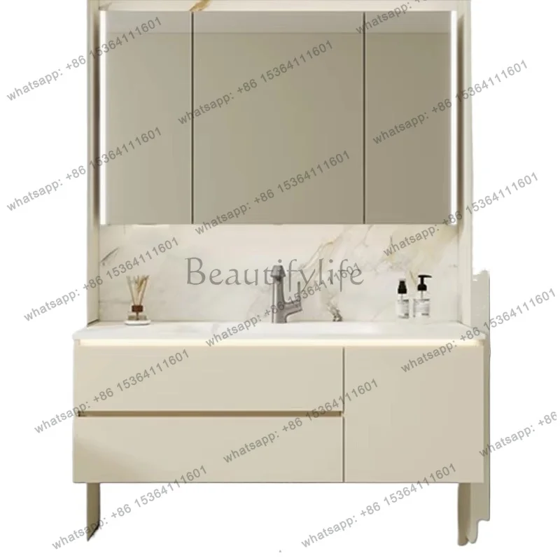 YJ Internal Organizer Bathroom Cabinet Storage White Luxury Toilet Bathroom Vanity Mirror Washroom Meuble Salle De Bain Furnitur