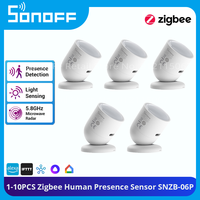 SONOFF 1-10PCS SNZB-06P Zigbee Human Presence Sensor Presence Detection Light Sensing for Smart Home Work with Alexa Google Home