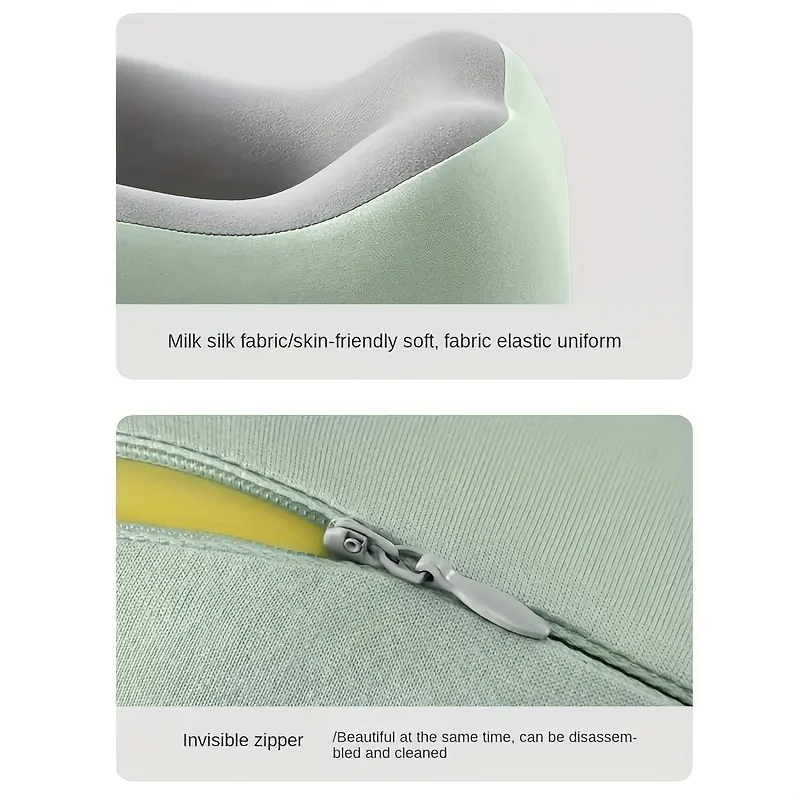 Bequemes U-förmiges Nackenkissen Weiches Memory-Schaum Nackenkissen Ergonomische Halswirbelstütze für Reisen und Büro – Detail 5