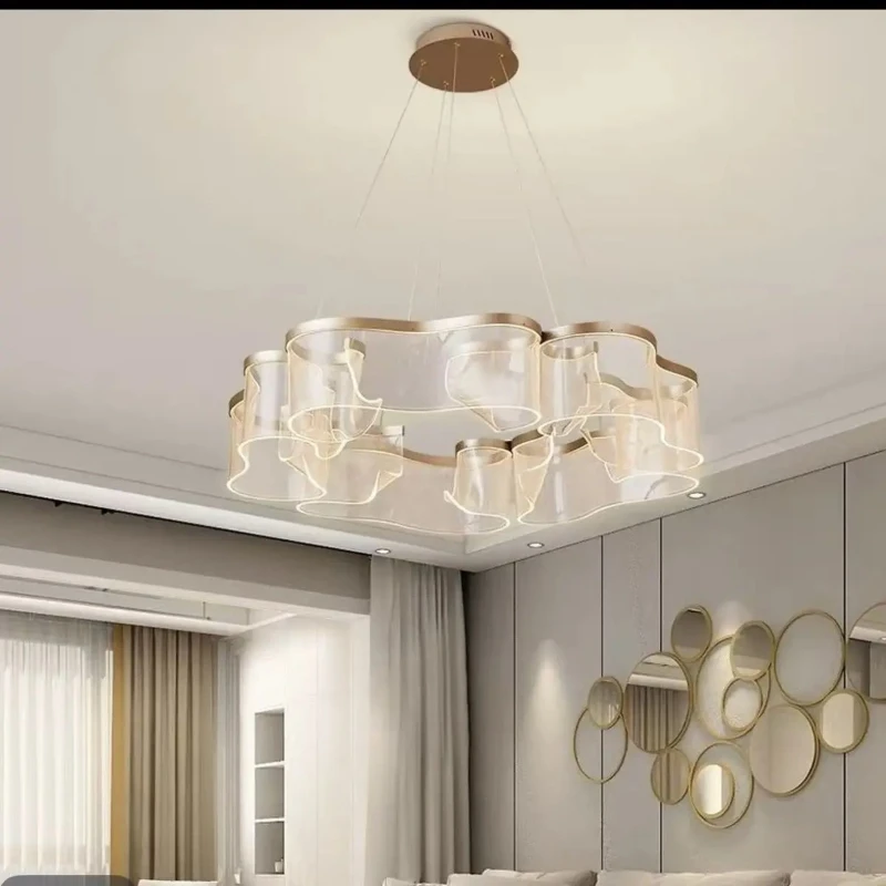 

MZISOSOD Modern Minimalist LED Chandelier for Living Room Dining Room Bedroom Kitchen Home Decor Pendant Light for