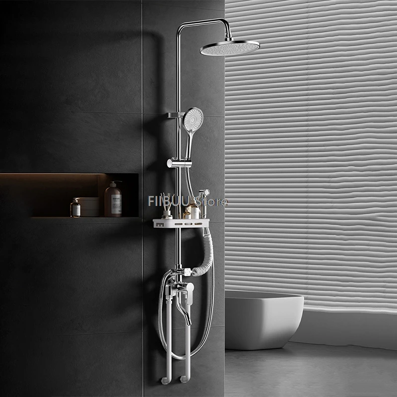 High Pressurized Shower System Adjustable Shower Set Rain Bathroom Shower Waterfall Surround Shower Head Bathroom Accessories