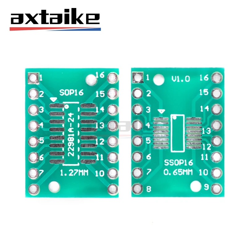 10PCS TSSOP16 SSOP16 SOP-16 SOP16 To DIP16 Transfer Board DIP Pin Board Pitch PCB IC Adapter Plate Conversion Board 0.65/1.27mm