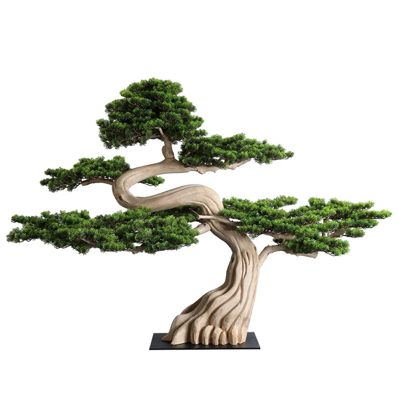 

New Chinese Zen simulation welcome pine ornament large soft decoration hotel lobby decoration fake pine tree
