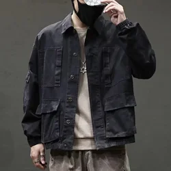 Vintage Loose New In Cowboy Coat for Men One Piece Outwear Menswear Size L Korean Popular Clothes Worn Branded Denim Jackets Man