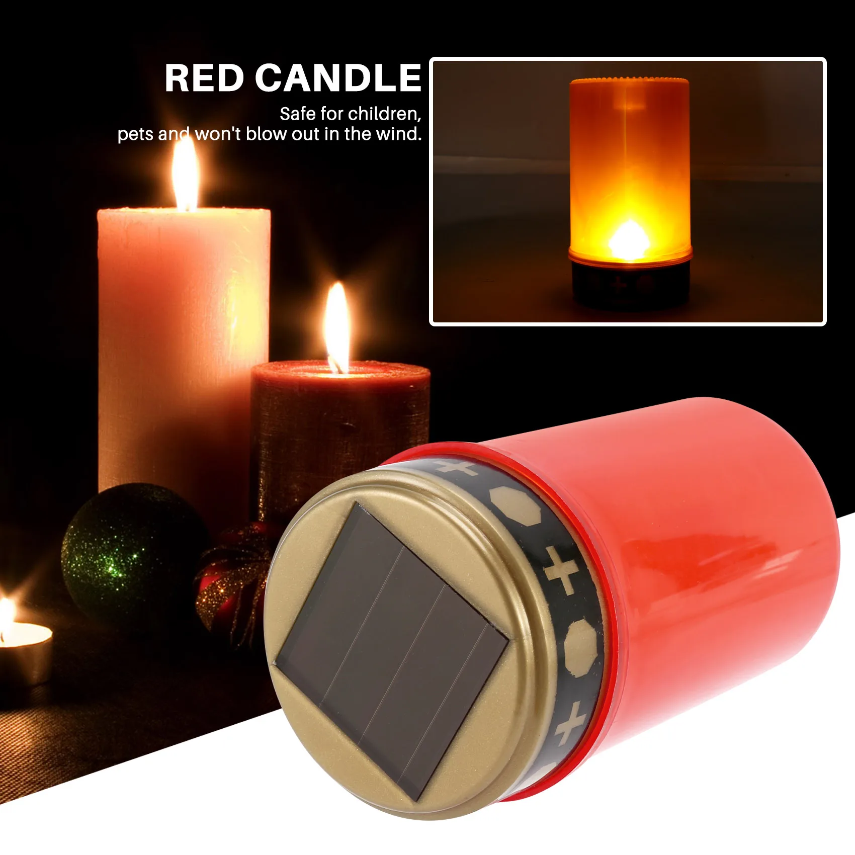 New Grave Candle for Cemetery Grave Solar Lights with Lighting LED Grave Light Various Wind