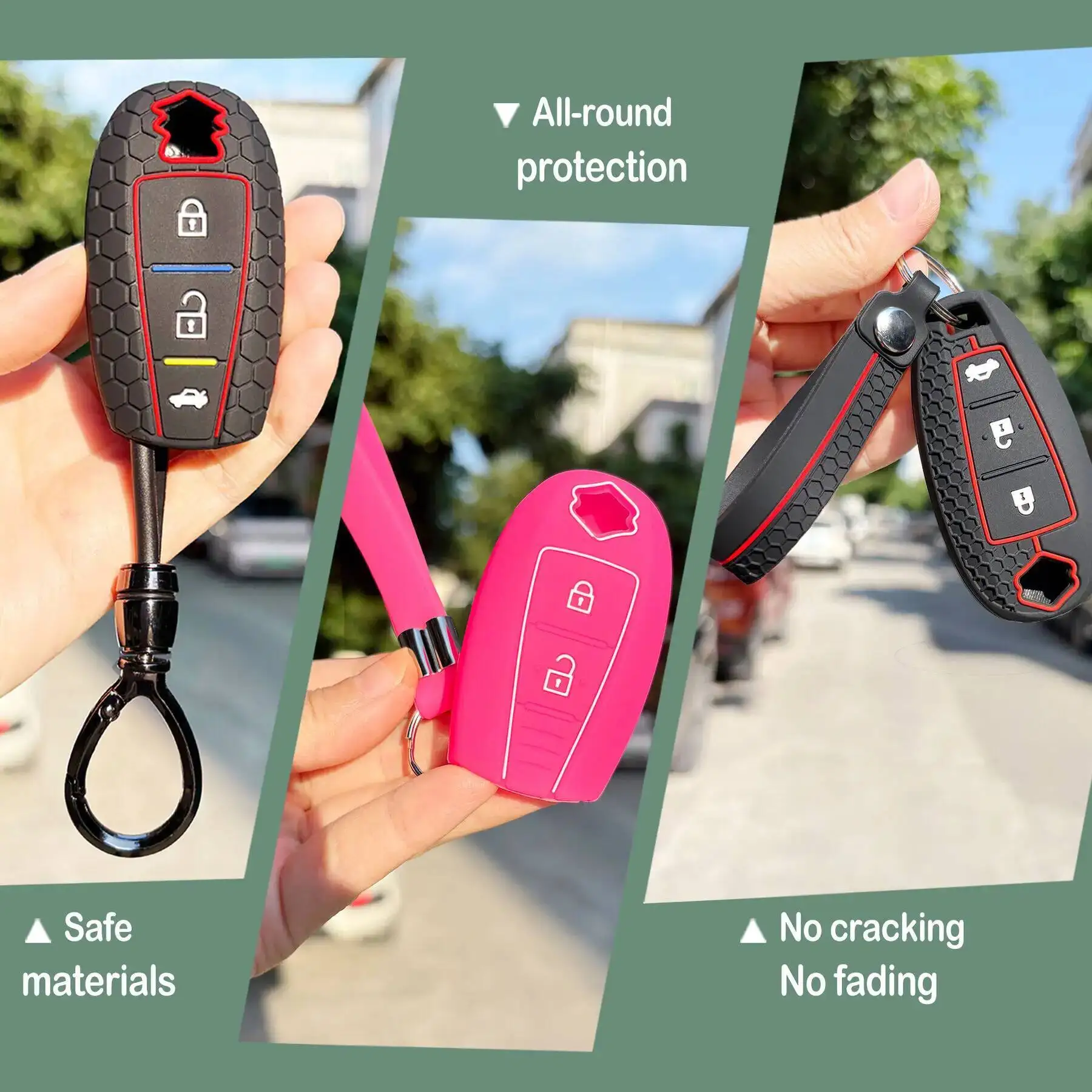 Soft Key Case Protect For Suzuki Vitara Swift Ignis Kizashi SX4 Baleno Ertiga Keyless Accessories Key Holder Car Key Caps