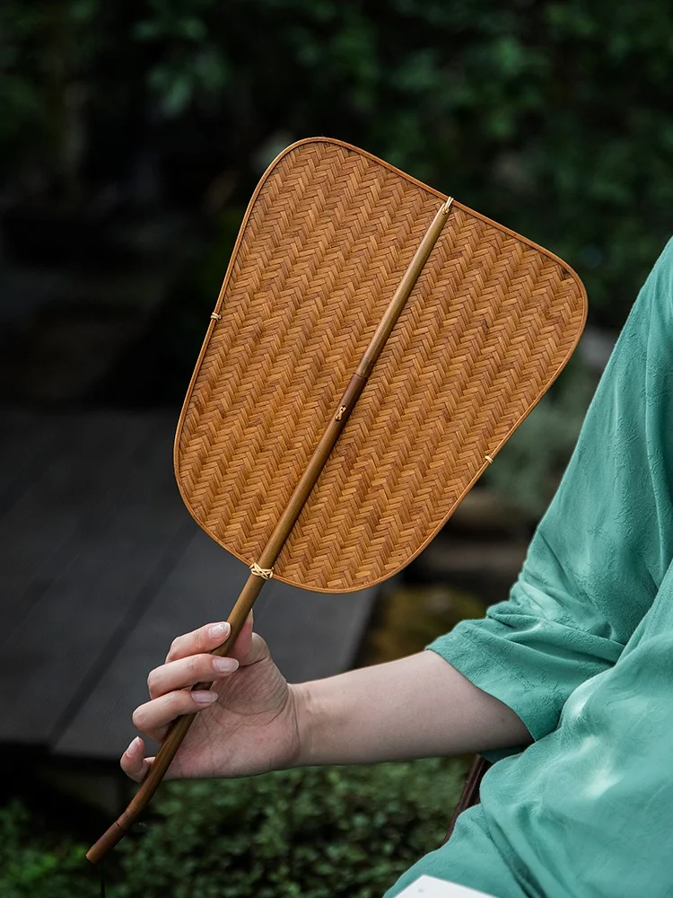 

Handwoven Banana Le round Handheld Fan Summer Cooling Classical Sle Large Lacquer Bamboo Fan Rural Sle round Fan
