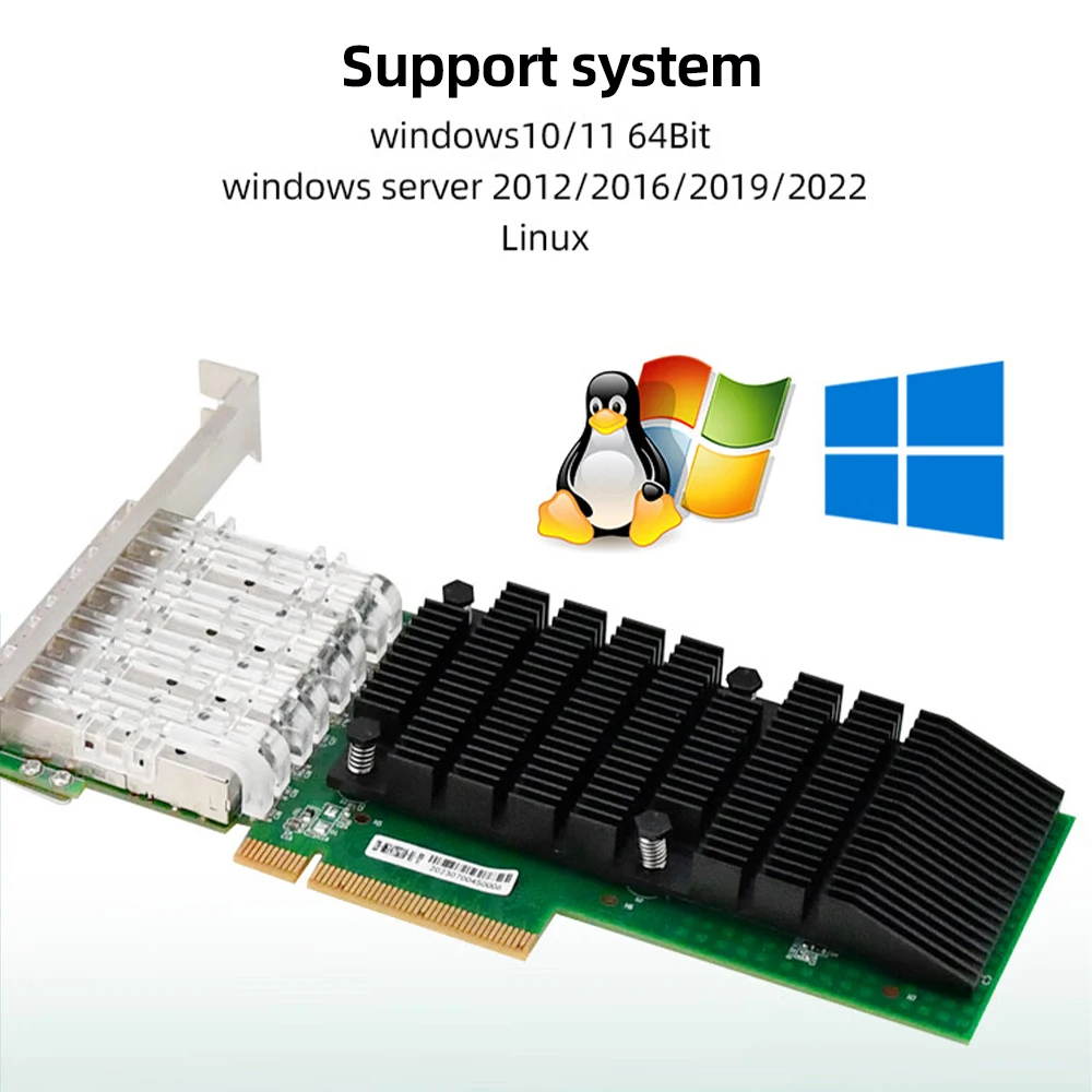 Adipcom EFT-147SG Scheda di rete PCIe a 4 porte 10GbE Adattatore bus host a canale in fibra HBA Scheda di acquisizione immagini per apparecchiature in fibra ottica