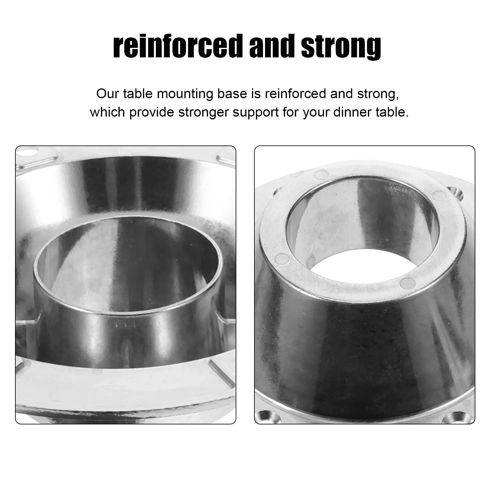 2Pcs Rv Table Base Aluminum Mounting Base Strong Reinforced Floor Mount for Pedestal Table Stable Dining Setup Camper Rv