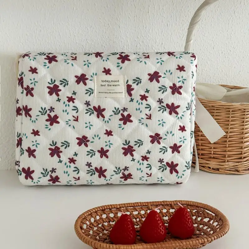 

Вельветовая косметичка Sweet Flower, женская косметичка, большая вместительная сумка для хранения, дорожная косметичка для женщин, подарки