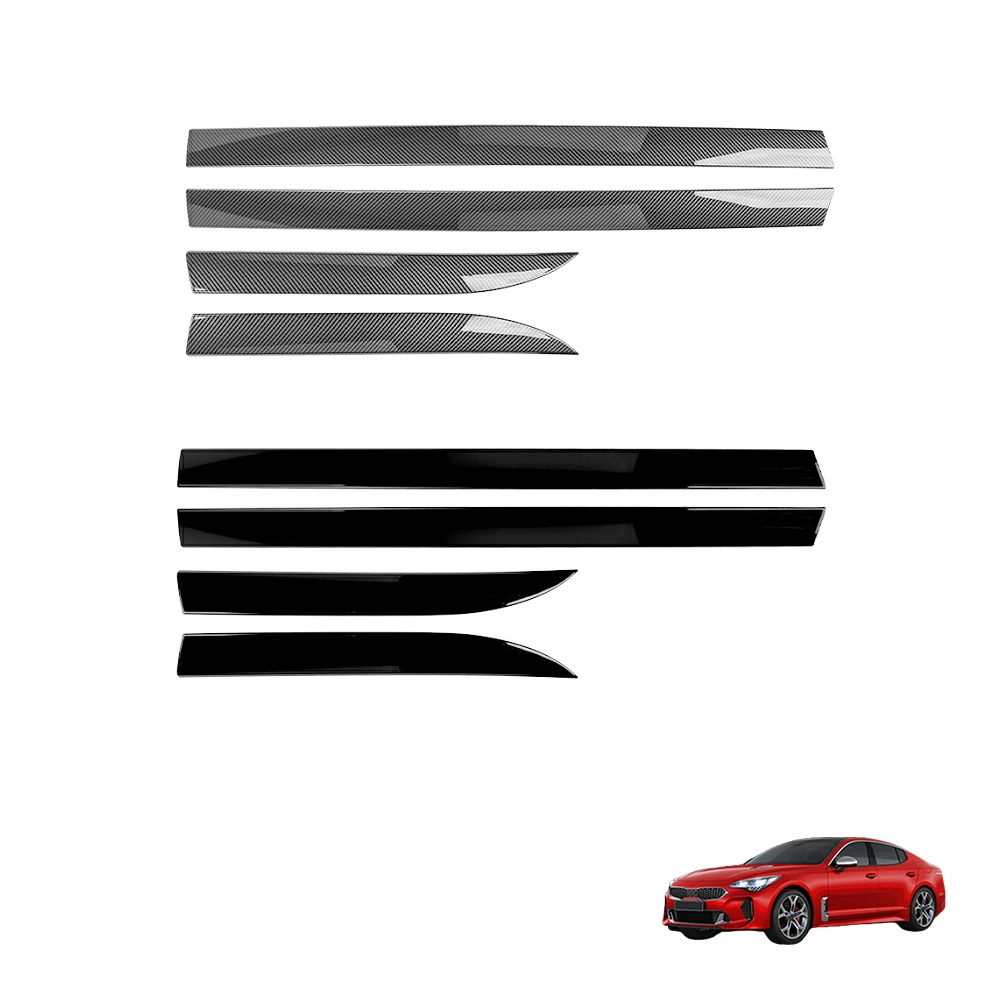 

For Kia Stinger 2018-2023 LHD RHD Car Body Side Molding Trim Cover Black Exterior Protector Styling Decor Accessories