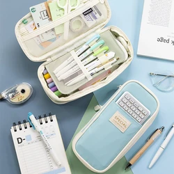 Angoo Expandable Pencil Case Pen Bag Hit Color Waterproof Material Storage Pouch Pocket for Stationery A7208