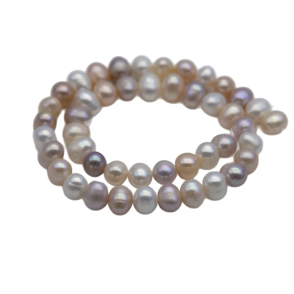 

9-10mm Natural Freshwater Pearl Egg Shaped Loose Beads Strand Multicolor Jewelry For Making Necklace Bracelet Accessories