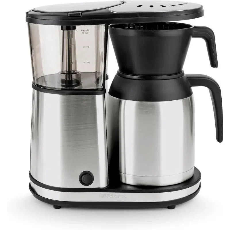 ---Bonavita 8 Cup Coffee Maker, One-Touch Pour Over Brewing with Thermal Carafe, SCA Certified, Stainless Steel (BV1900TS)