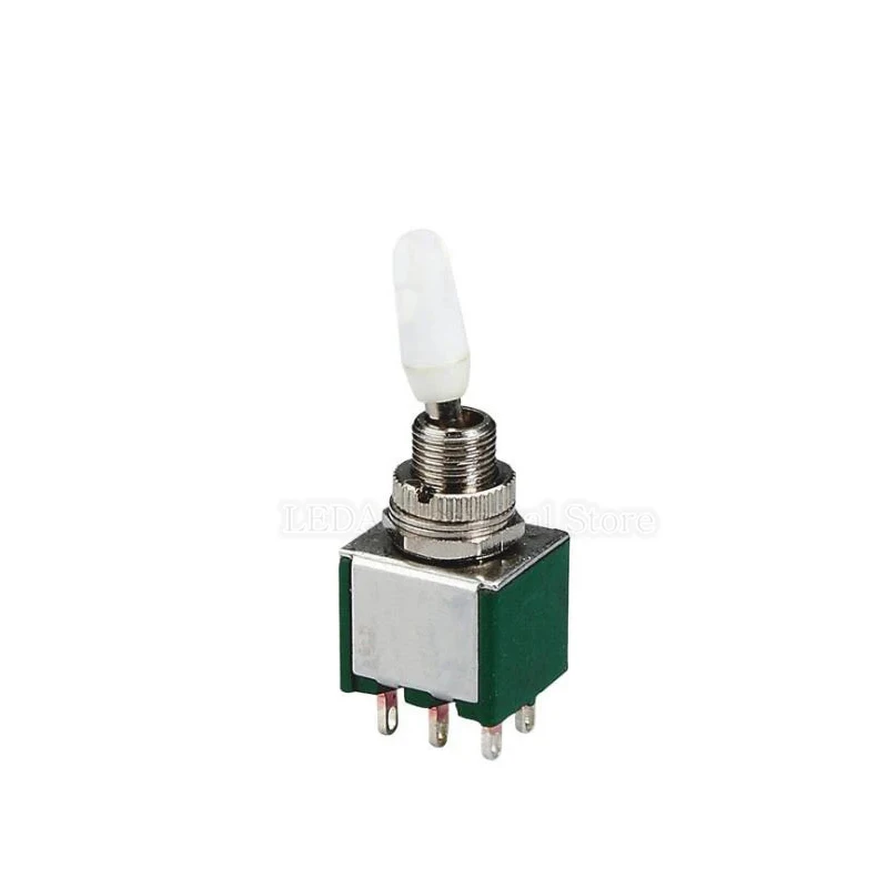 

2Pcs KNX2X2 6mm Green 6 Pin 2 position DPDT ON-ON Mini 6A125VAC Miniature Toggle Switch