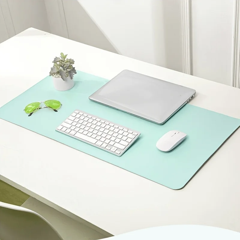 Extra Large Faux Leather Desk Mat & Mouse Pad, Thickened Non-Slip Waterproof Desktop Protector for Gaming Office Home Writing
