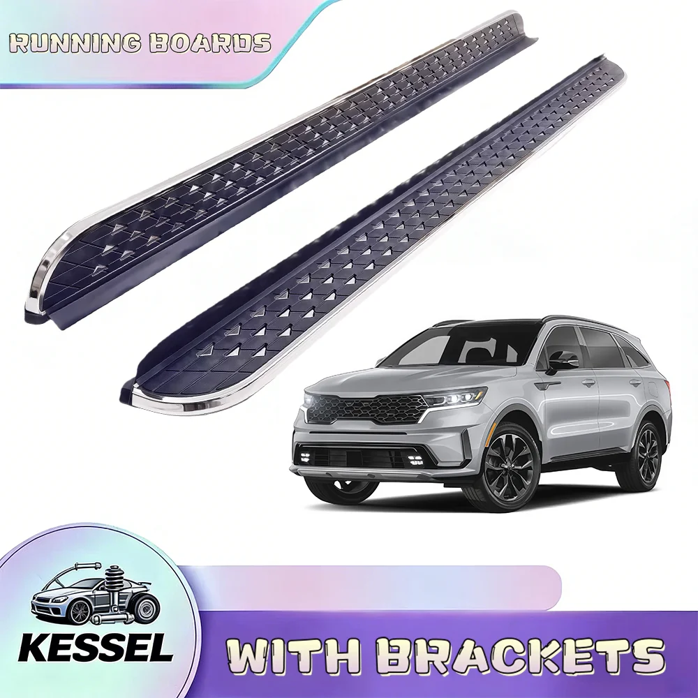 

2Pcs Running Board Side Steps Compatible with Kia Sorento MQ4 2021-2023 2024, Step Pedal Door Fixed Nerf Bars, with Brackets