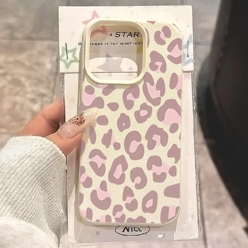 Pale Purple Leopard Print Phone Case For iPhone 17 16 15 14 13 12 Pro Max 16 15 14 Plus 17 16 15 Pro 17Air Silicone Matte Cover