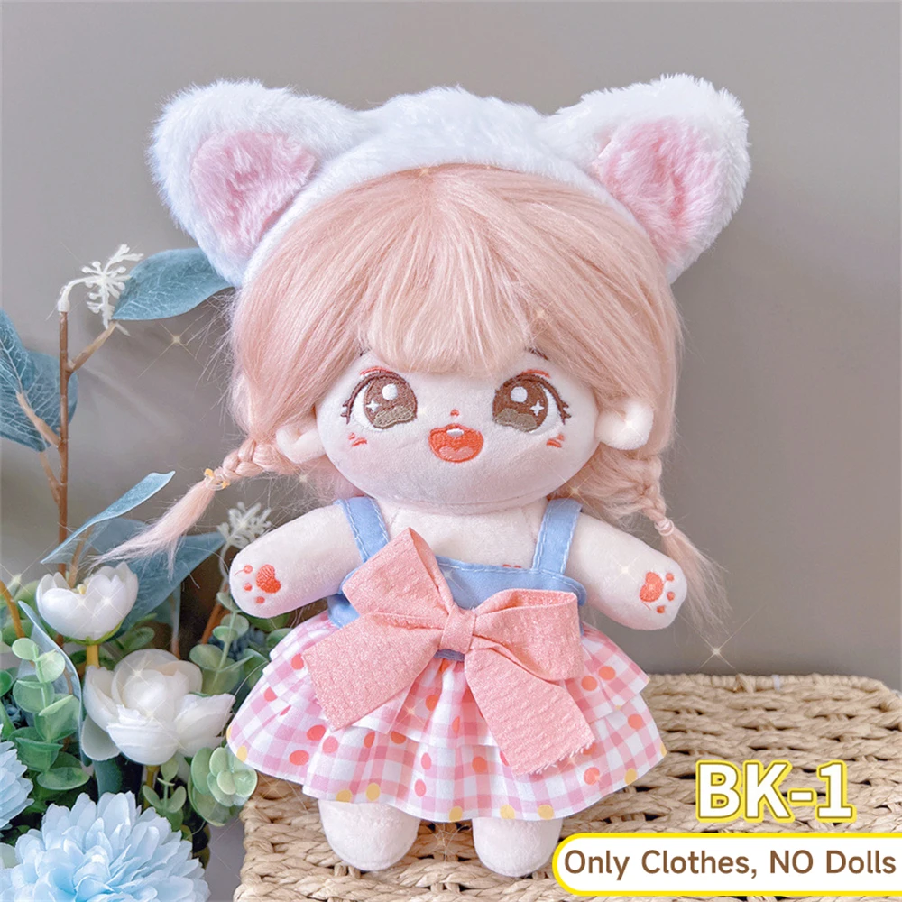 20cm Cotton Doll Clothes Dress Hairpins Set Cute Princess Dress Maid Outfit DIY Toys Doll Accessories