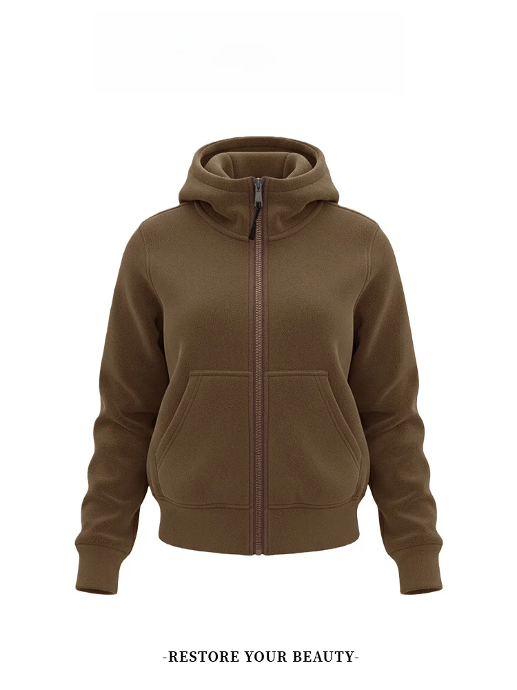 Invierno Thiened Jaet con capucha mujer Color Simple Sli antiarrugas largo Sve cremallera abrigo Casual