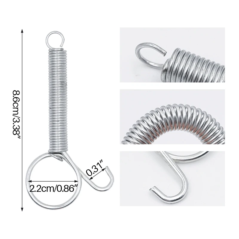 10/20 Cage Door Spring Hook Metal Spring Hooks Sturdy Tension Fixing Spring for Wire Rabbit/Bird/Hamster/Parrot 8.5cm Cages