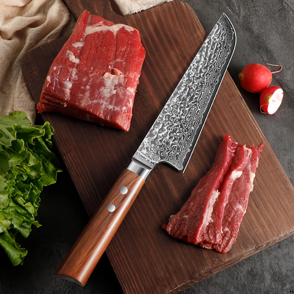 BAKULI-Damascus steel chef's slicing knife, kitchen meat cutting knife, kitchen knife, high-end lightweight knife for home use