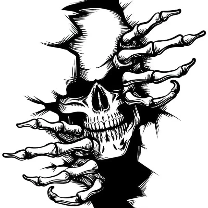 15cm Personality Horror Skeleton Sticker, Waterproof Sunscreen PVC Exterior Decal, Scratch Cover Decor for Car & Motorcycle