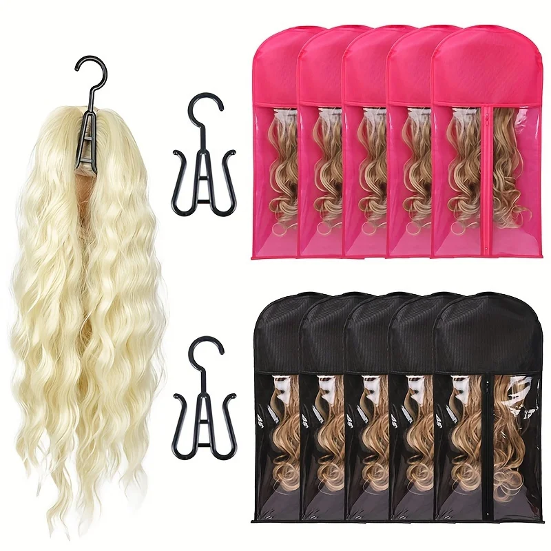 Wig Storage Bag Dust Proof Storage Carrier Case For Wigs Hair Storage Dust Bag Portable Travel Hair Bag With Hanger Suit Bag