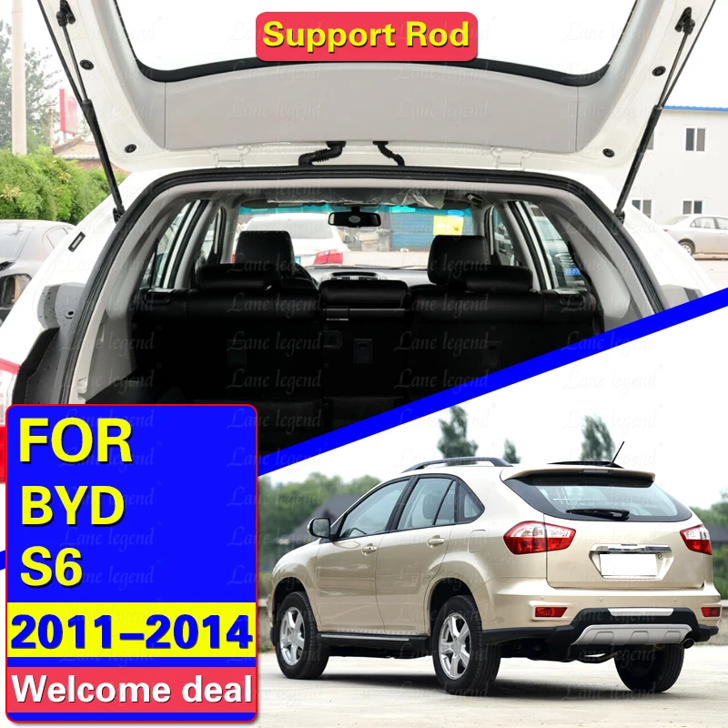 2Pcs Tailgate Trunk Boot Gas Struts Spring For BYD S6 2011 2012 2013 2014 Support Shock Bracket Hydraulic Rod Car Accessories