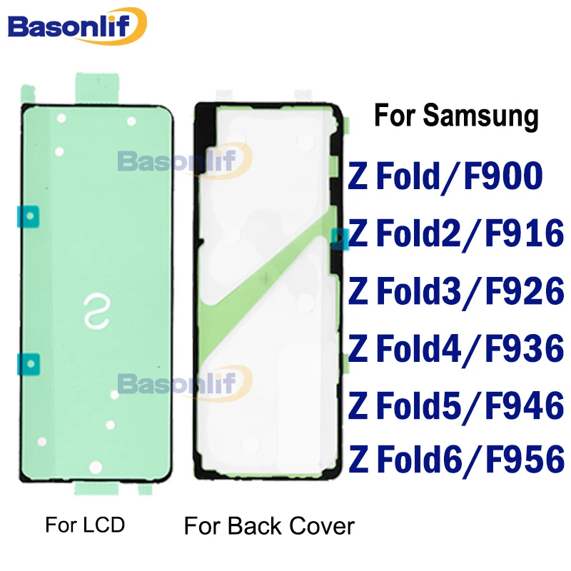 

Full Set Sticker Front Inner Screen + Back Cover Waterproof Adhesive For Samsung Galaxy Z Fold5 F946 Fold 6 5 4 2 3 F956 F936