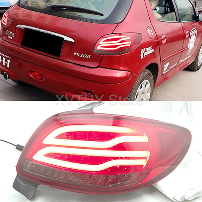 Car Accessories LED Tail Lights for Peugeot 206 207 2004 2005 2006 2007 2008 Rear Lights Assembly Turn Signal Reverse Brake Lamp