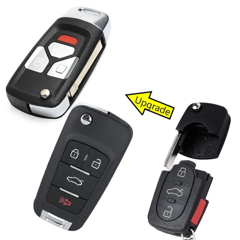 KEYECU 315MHz ID48 Chip 4D0 837 231E / 4D0 837 231P / 4D0 837 231M Flip Remote Key Fob for Audi A4 A6 A8 S4 S6 S8 TT Allroad