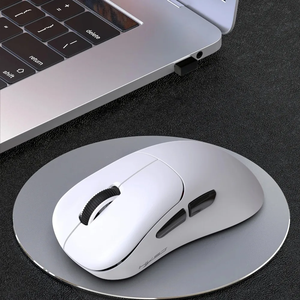 3-Mode(Wired+2.4G+BT5.3) Lightweight Gaming Mouse, 10000DPI, 500mAh Rechargeable Macro Programmable for PC Laptop & Office