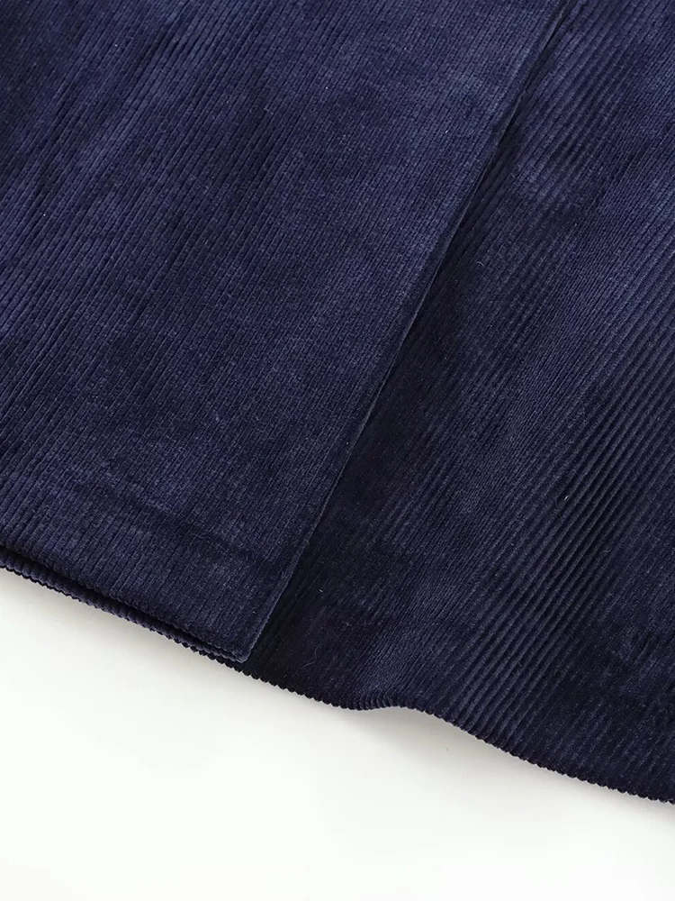 Nueva ropa de otoño para mujer, estilo europeo y americano, diseño francés, conjunto de minifalda superior de pana versátil a la moda