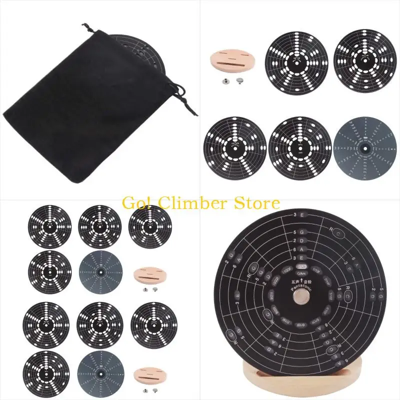 Q84C Circle of Fifths Wheel with Stand Guitar Scale Wheel Aluminium Alloy Circle Wheel Music Theorys Learning Tool for Guitar