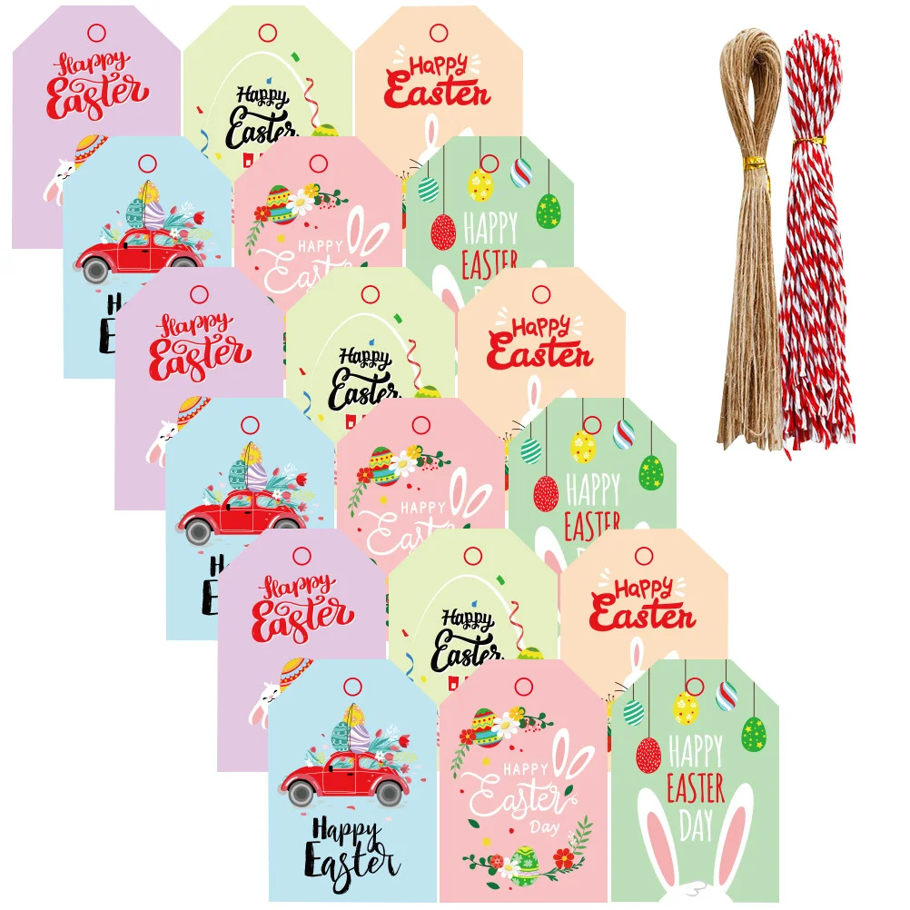 Hanging Tags Mini Roses for Crafts Wedding White Cardboard Easter Gift with Rope Baby