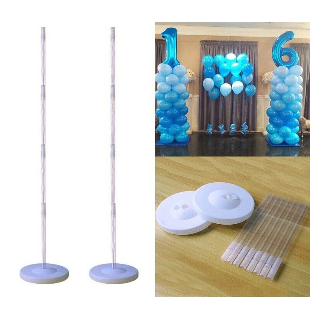 

2pcs Stand Water Fillable Base Reusable Balloon Arch Kit Sturdy Plastic Column Frame for Baby Shower Easy Assembly