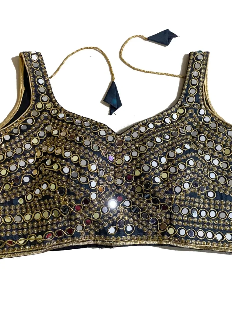 Handmade Indian Choli Tops Blouse Women for Indian Sari Dress Saree Sequin Belly Dance Performance