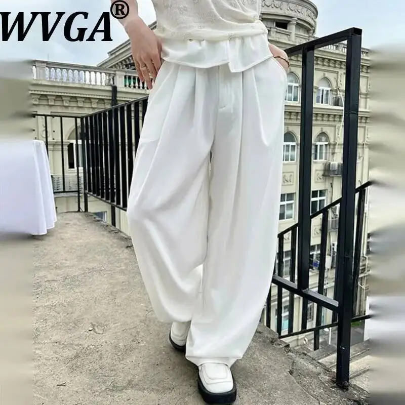 

WVGA Summer New Men Tide Flower Bud Design Trendy Versatile Wide-leg Trousers Pants Niche Chic Casual Straight Pants Ins W23801