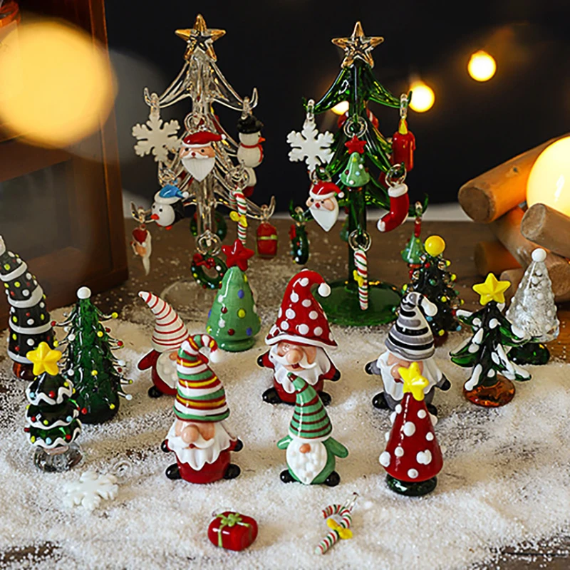 Adornos de cristal para árbol de Navidad, figuritas creativas de Color caramelo para el hogar, adornos de escritorio, adornos para coche, manualidades