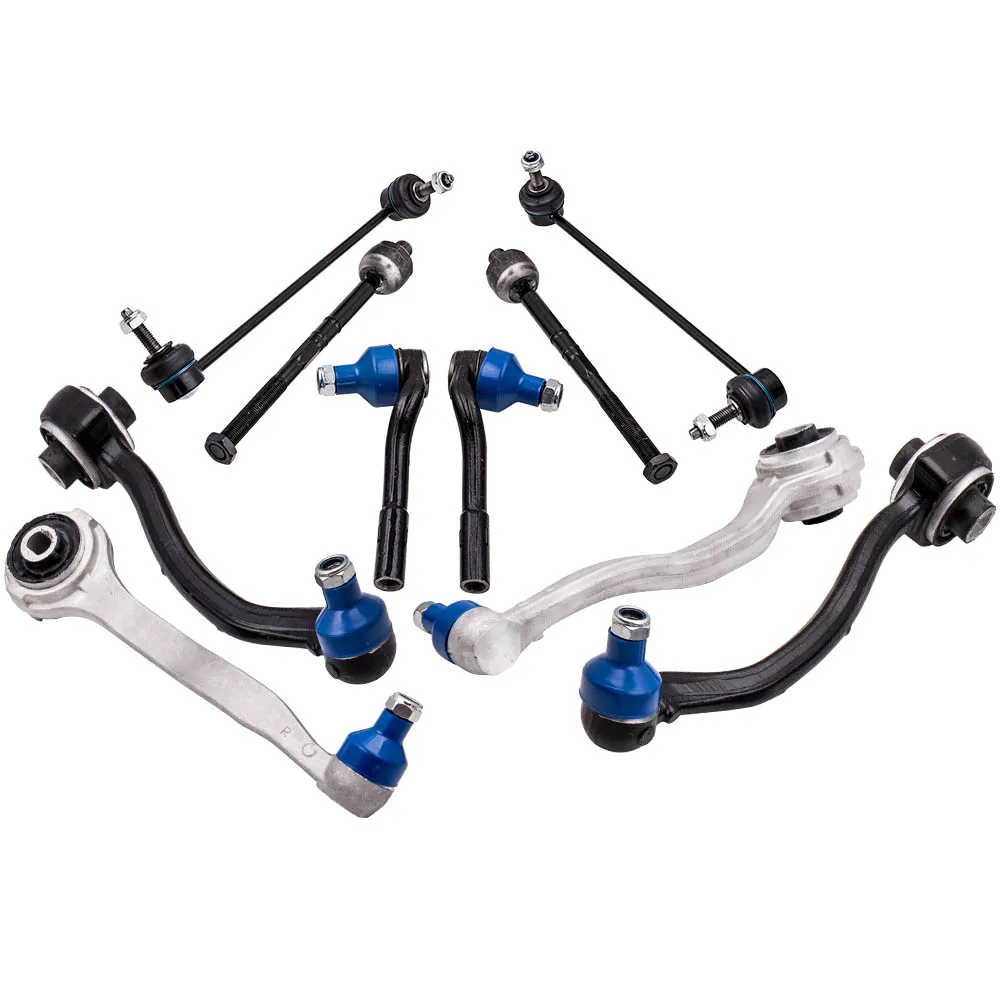 MaXpeedingrods Suspension Control Arm 10 Pcs Large Arm Set For Mercedes W203 C Class Front Axle L & R Tie Rod End