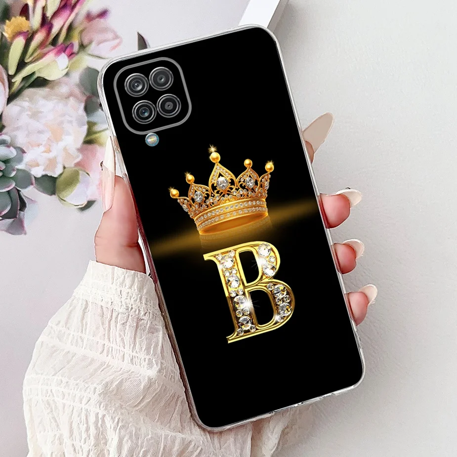 For Samsung Galaxy A12 Case M12 F12 New Crown Letters Cover Soft Silicone Phone Cases For Samsung A12 M 12 Galaxy M12 F12 Bumper