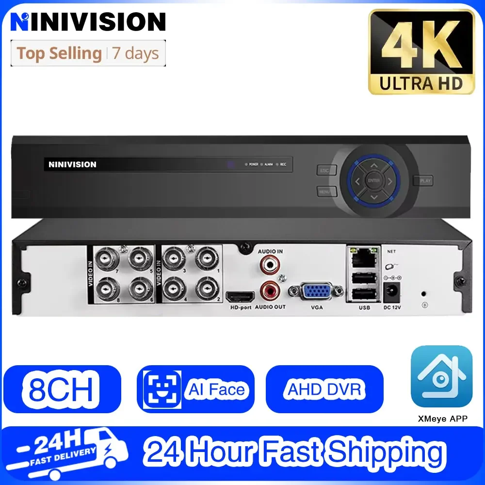 

Гибридная IP-камера, 8 Мп, AHD DVR, 6 в 1, TVI, CVI, AHD, CVBS, цифровой видеорегистратор, система безопасности XMEYE, аналоговое наблюдение, 8 каналов, 4K