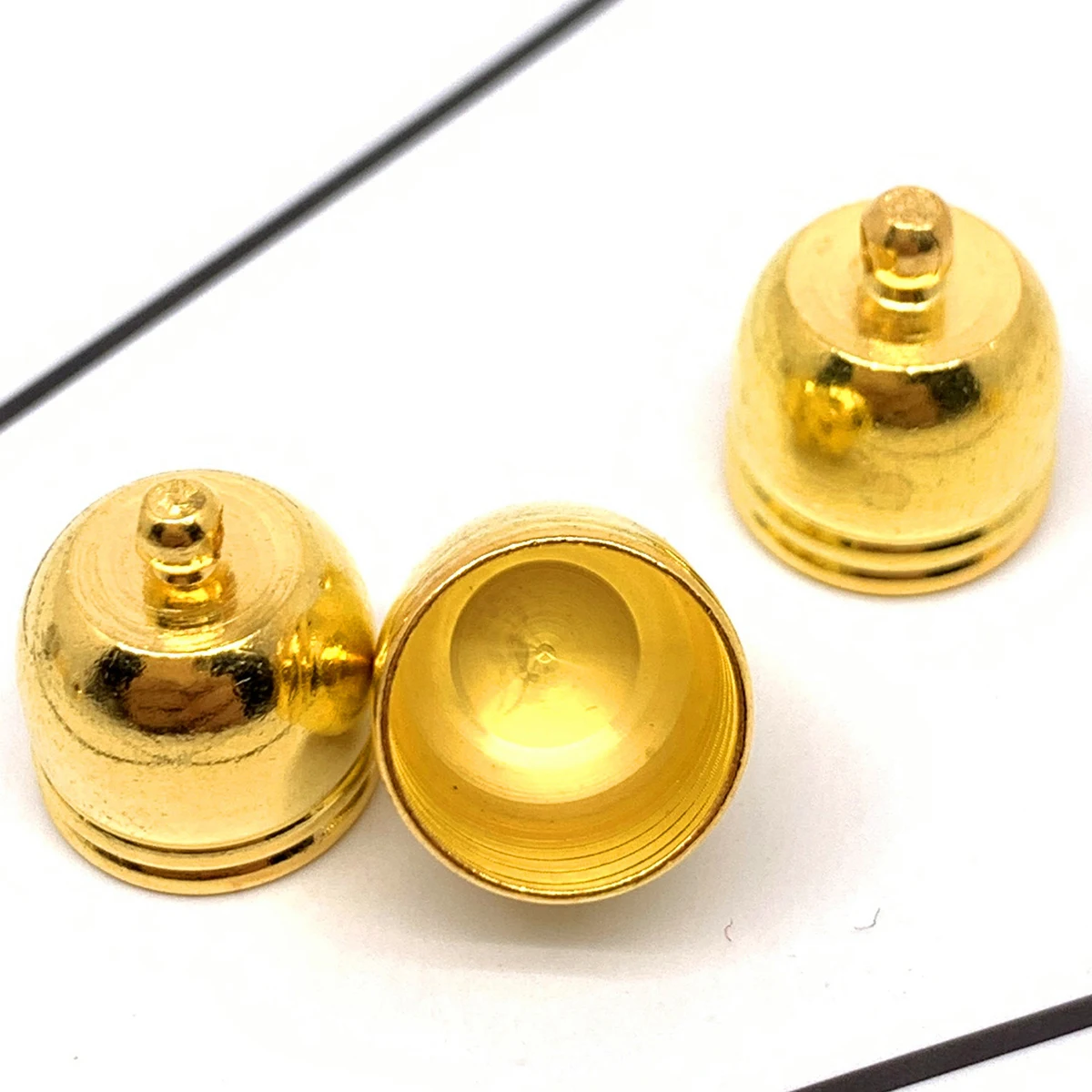 20-100 Stück 4-12mm Endkappen für Quasten, runde Crimp-Endkappen für Halsketten, Anhänger, Schmuckherstellung, Zubehör – Detail 5