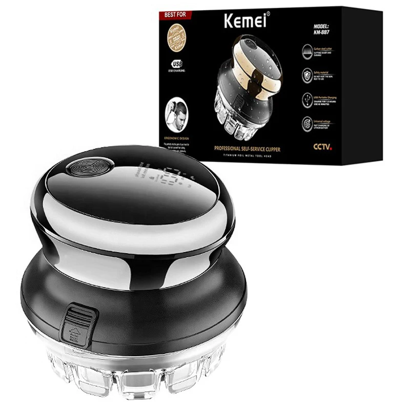 

Kemei 887 UFO Electric Even Cut Rotary Hair Trimmer For Men Washable Rechargeable Hair Clipper Self-Haircut Shortcut Kit For Men