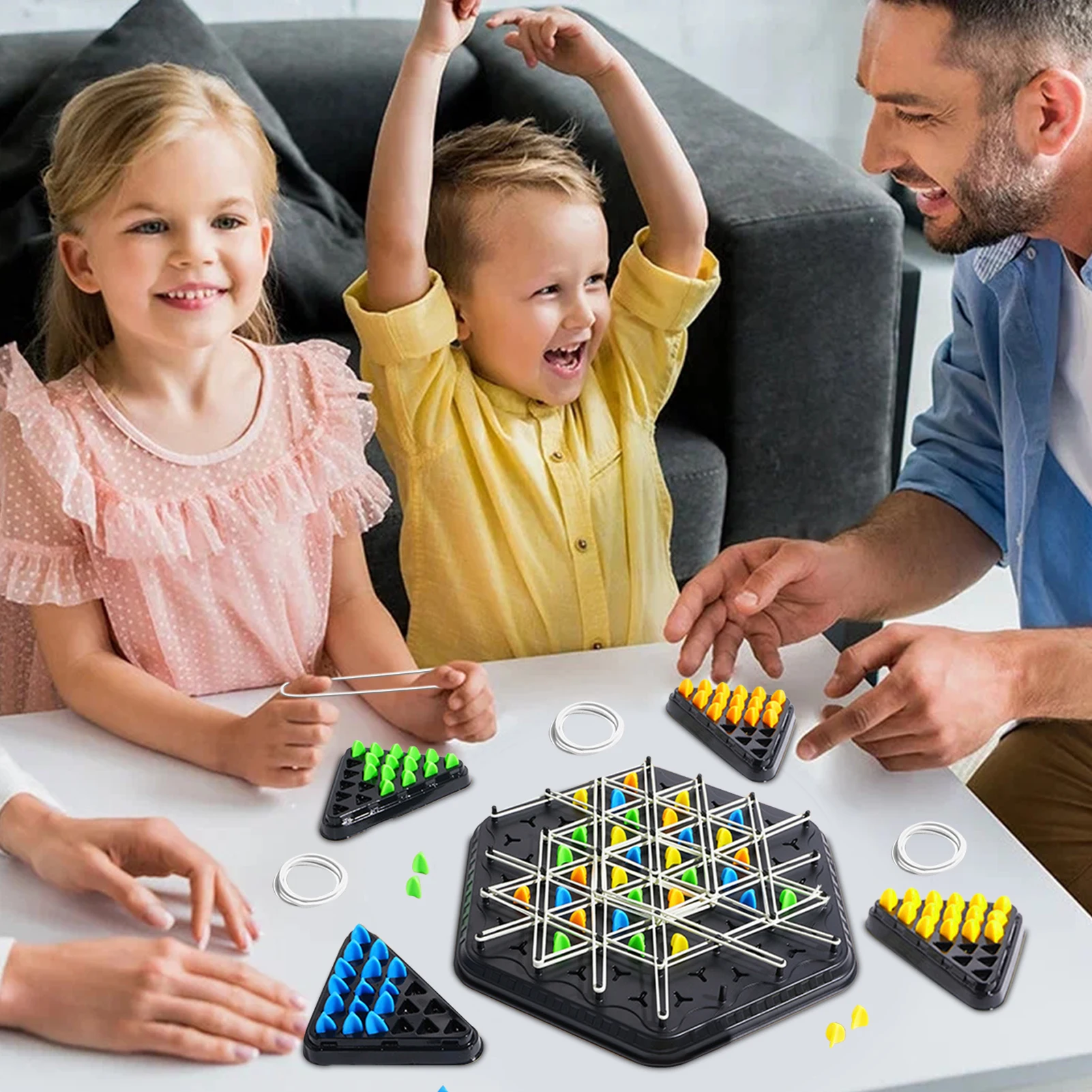 

Геометрическая цепочка, шахматная игра, стратегическая игрушка с резиновой лентой, интерактивная головоломка, развивающая головоломка для детей и взрослых