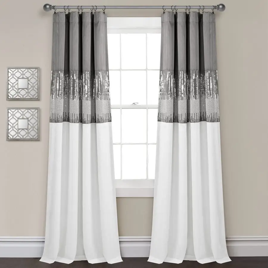 

Штора блэкаут для окна Night Sky 100, одинарная, 42x84 дюйма, серо-белая, для спальни, с пайетками, гламурная