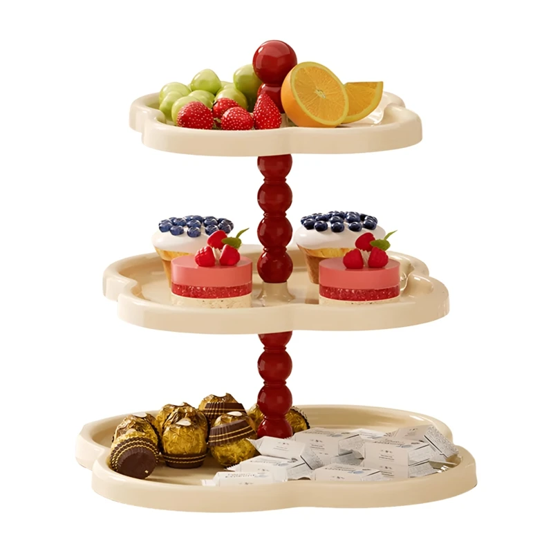 ABBN-Retro Jewelry Rack Fruit Plate Dessert Display Rack Desktop Four-Leaf Ornament Storage Rack