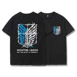 Japanese Anime T Shirt Scouting Legion Clothes Shingeki No Kyojin Tee Shirt Attack on Titan Giant Short-sleeve T-shir Men Women